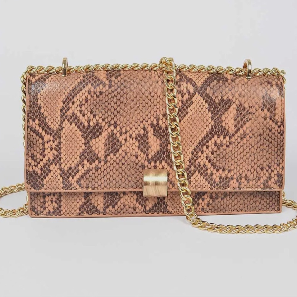 Orange Snake Print Purse